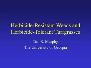 Herbicide-Resistant Weeds and Herbicide-Tolerant Turfgrasses