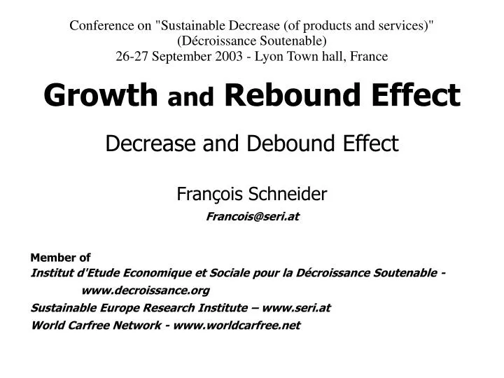 growth and rebound effect decrease and debound effect
