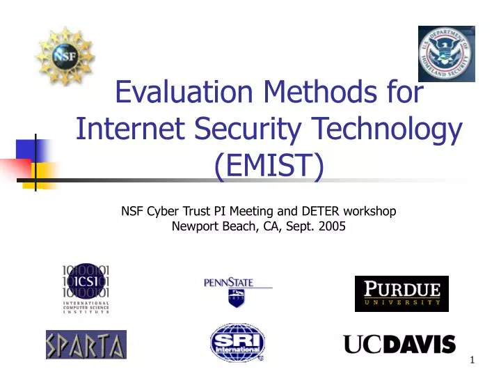 evaluation methods for internet security technology emist