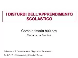 i disturbi dell apprendimento scolastico