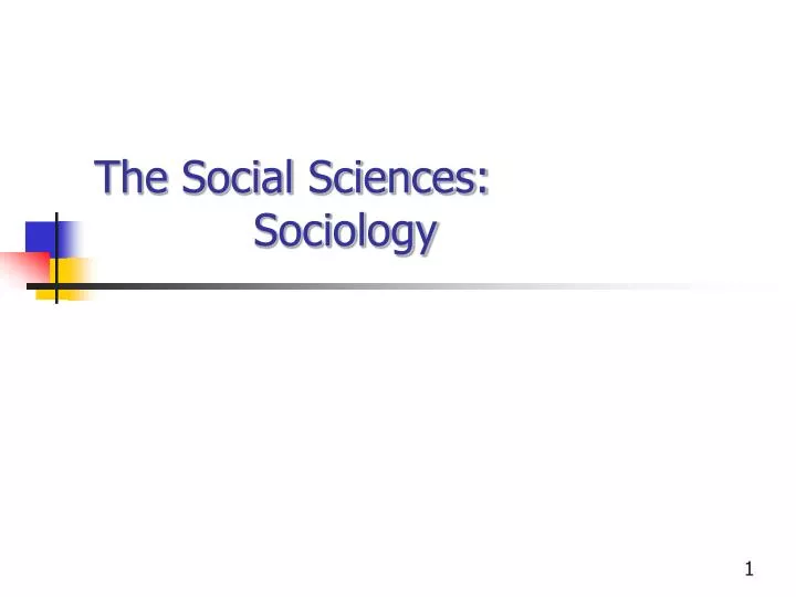 the social sciences sociology