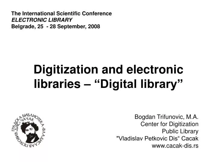 digitization and electronic libraries digital library