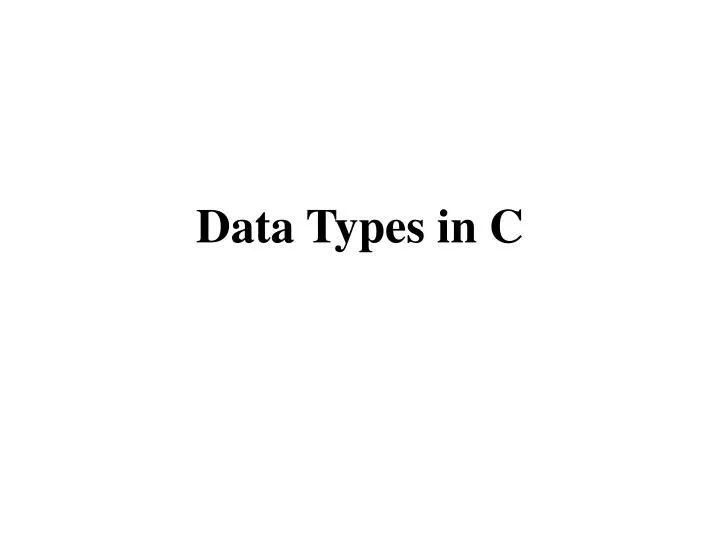 data types in c