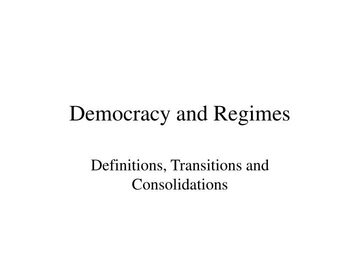 democracy and regimes
