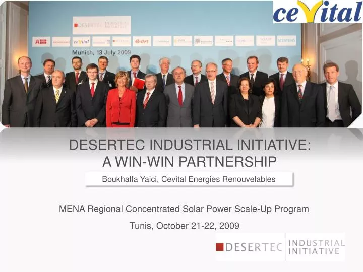desertec industrial initiative a win win partnership