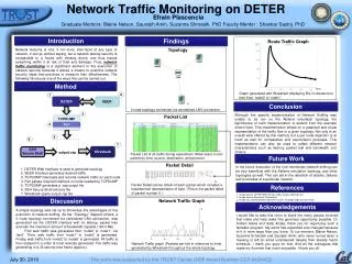 Network Traffic Monitoring on DETER