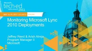 Monitoring Microsoft Lync 2010 Deployments