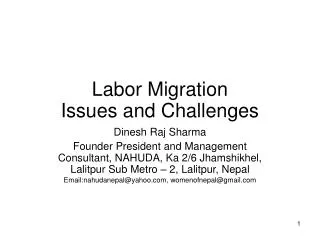 Labor Migration Issues and Challenges
