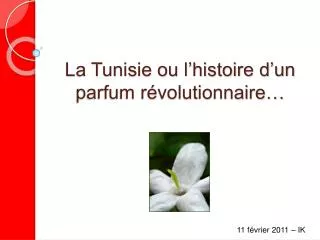 La Tunisie ou l’histoire d’un parfum révolutionnaire…