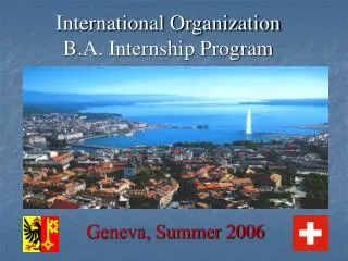International Organization B.A. Internship Program