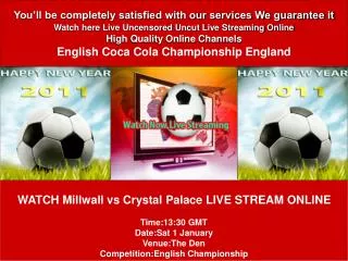 Millwall vs Crystal Palace LIVE STREAM ONLINE TV SHOW