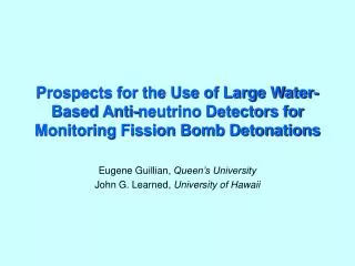Prospects for the Use of Large Water-Based Anti-neutrino Detectors for Monitoring Fission Bomb Detonations