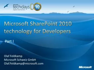 Microsoft SharePoint 2010 technology for Developers
