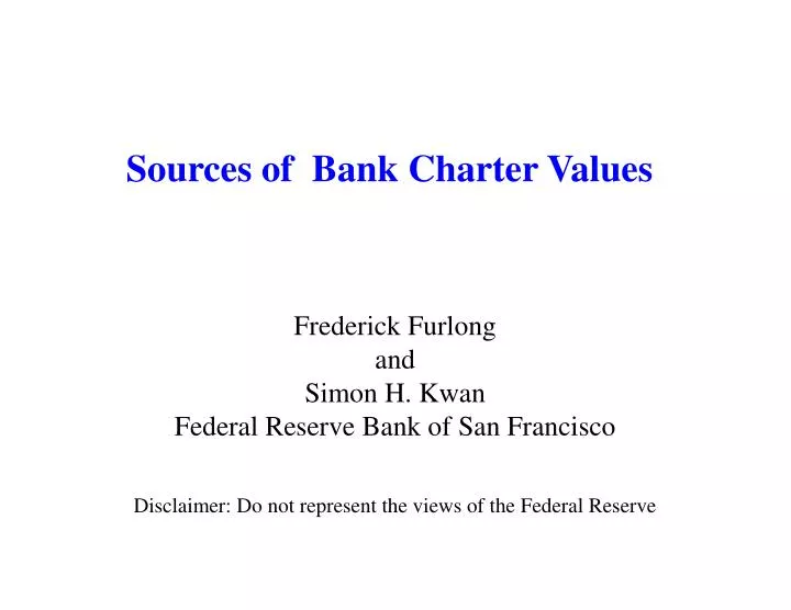 sources of bank charter values