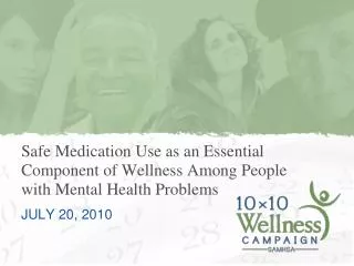Safe Medication Use as an Essential Component of Wellness Among People with Mental Health Problems