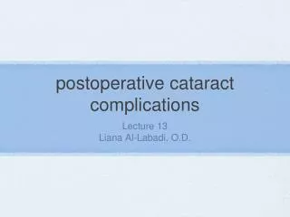 postoperative cataract complications