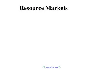 Resource Markets