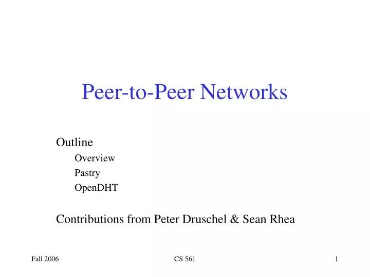 peer to peer networks