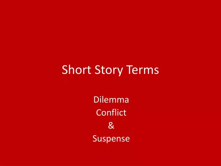 short story terms