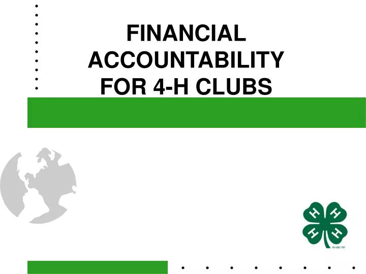 financial accountability for 4 h clubs