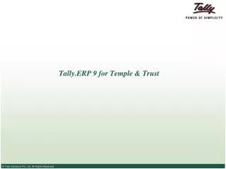 Tally.ERP 9 for Temple &amp; Trust