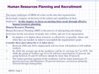 Human Resources Planning and Recruitment