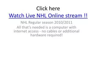 Toronto Maple Leafs vs Ottawa Senators live NHL Regular Seas