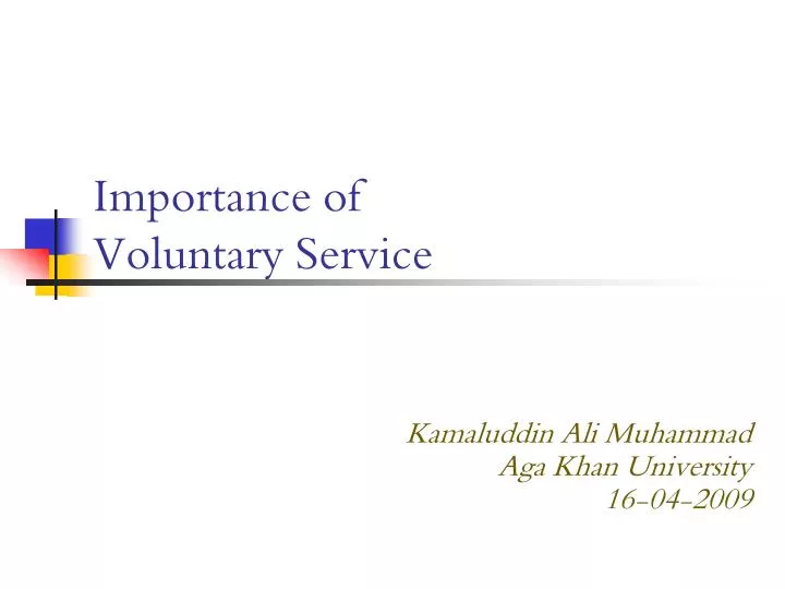 importance of voluntary service
