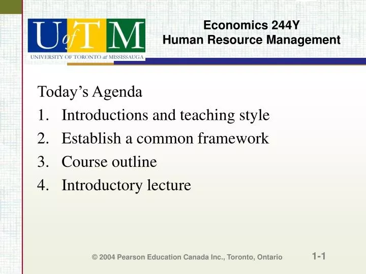 economics 244y human resource management