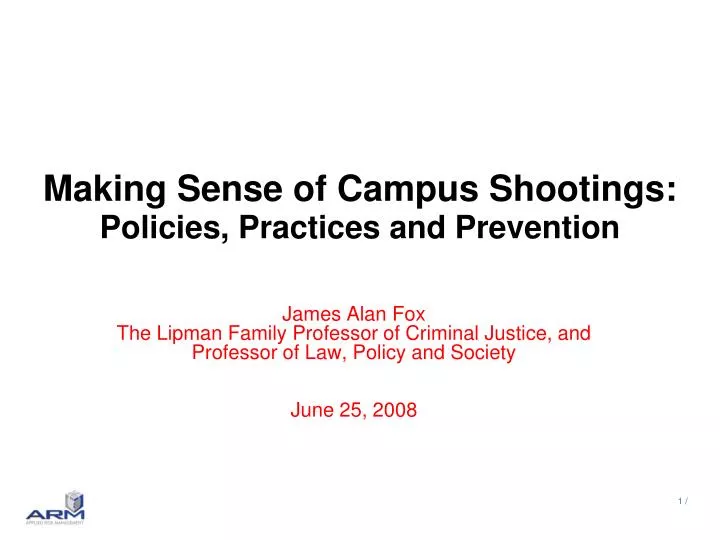making sense of campus shootings policies practices and prevention