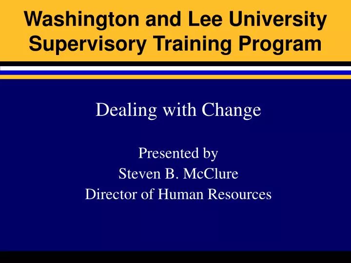 washington and lee university supervisory training program