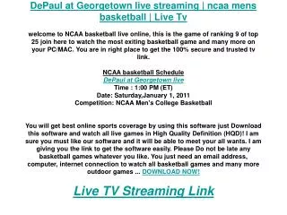 DePaul at Georgetown live streaming | ncaa mens basketball |