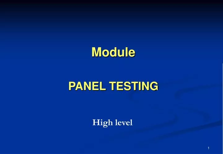 module panel testing