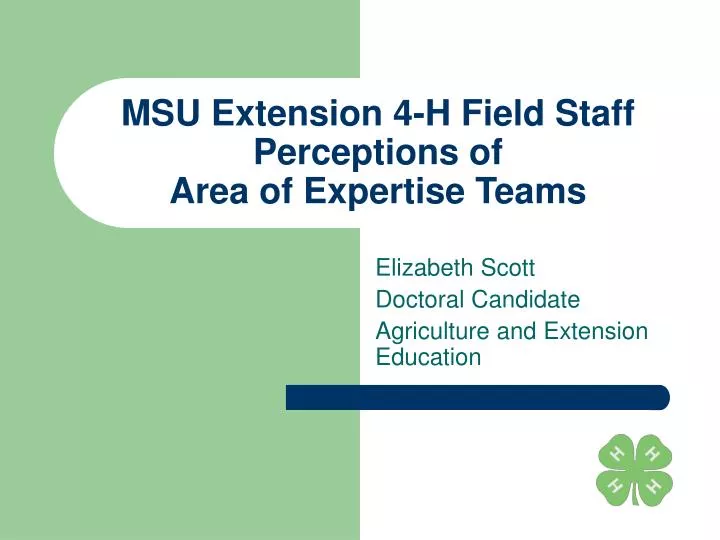 msu extension 4 h field staff perceptions of area of expertise teams