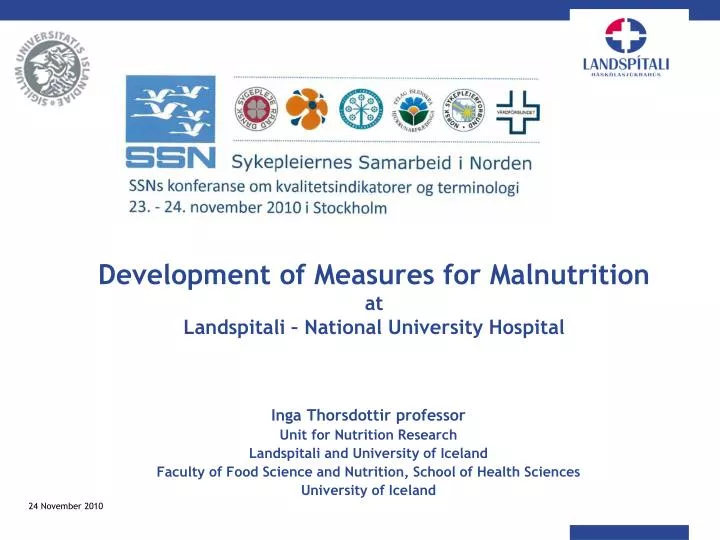 development of measures for malnutrition at landspitali national university hospital