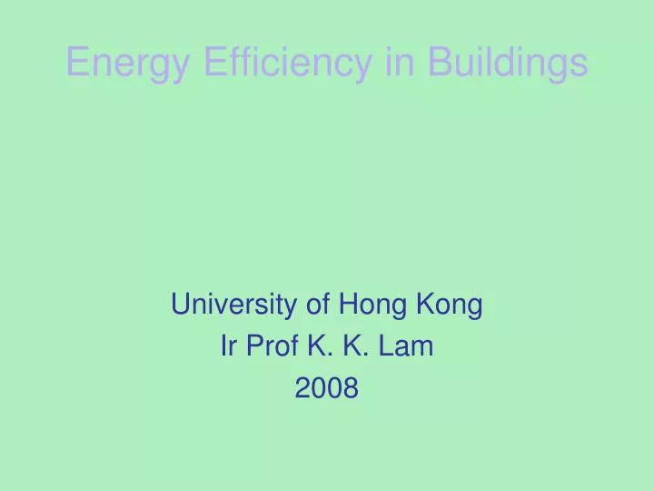 energy efficiency in buildings