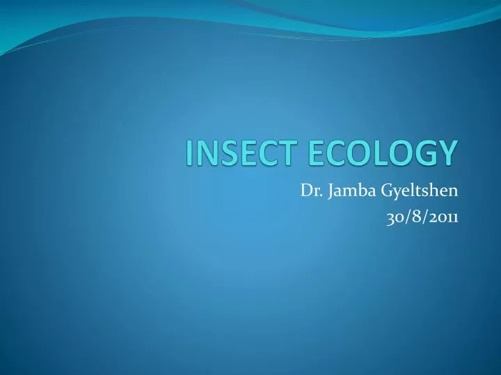insect ecology