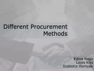 Different Procurement Methods