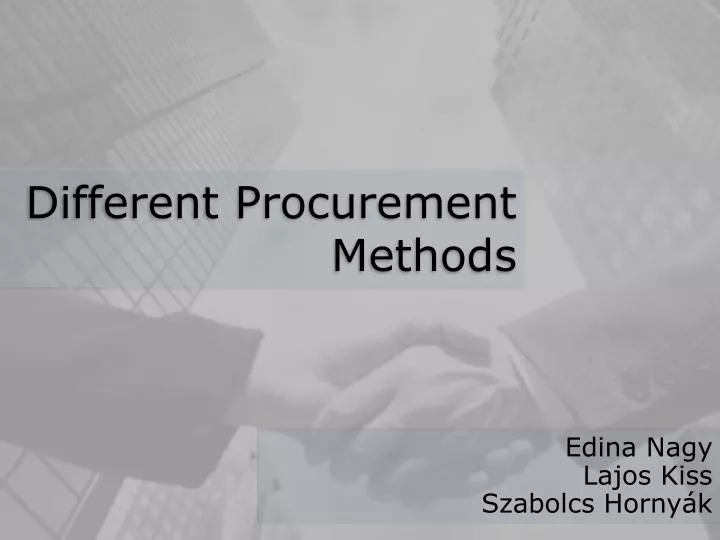 different procurement methods