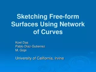 Sketching Free-form Surfaces Using Network of Curves