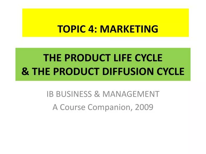 the product life cycle the product diffusion cycle
