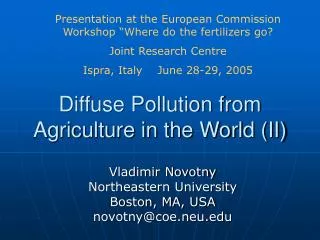 Diffuse Pollution from Agriculture in the World (II)