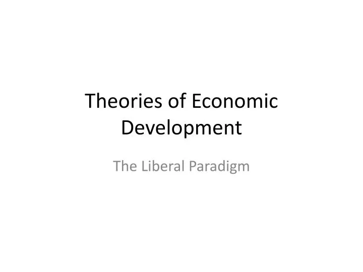theories of economic development