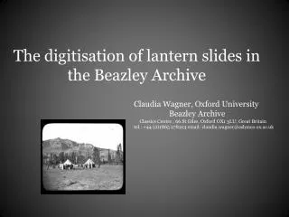 The digitisation of lantern slides in the Beazley Archive