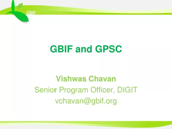 gbif and gpsc