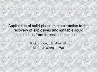 Application of solid-phase microextraction to the recovery of explosives and ignitable liquid residues from forensic spe