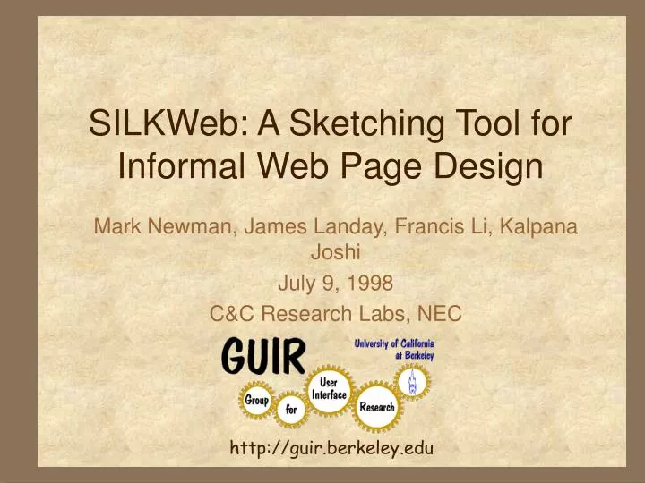 silkweb a sketching tool for informal web page design