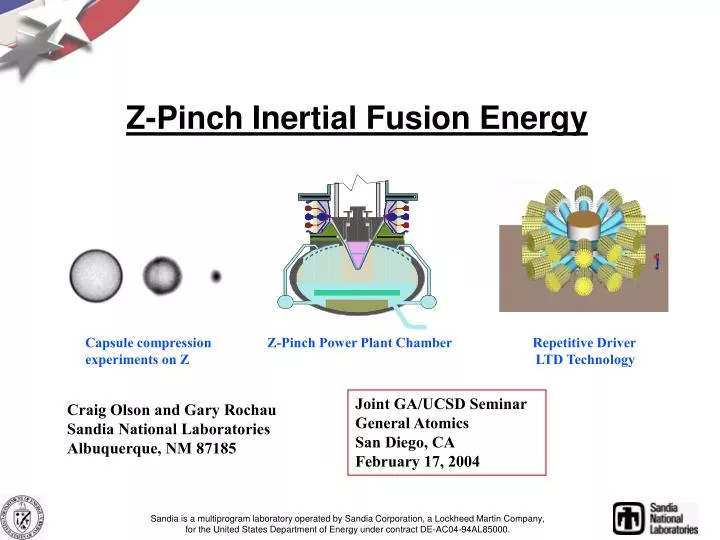 z pinch inertial fusion energy