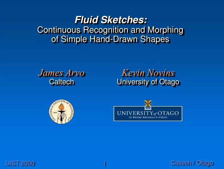 fluid sketches continuous recognition and morphing of simple hand drawn shapes