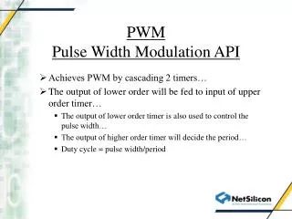 PWM Pulse Width Modulation API